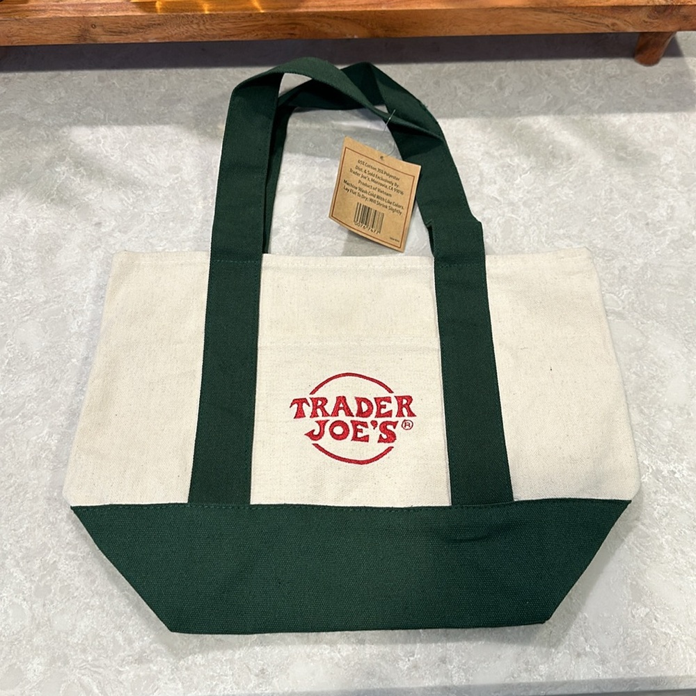 NWT Trader Joe's Mini Green Tote Bag